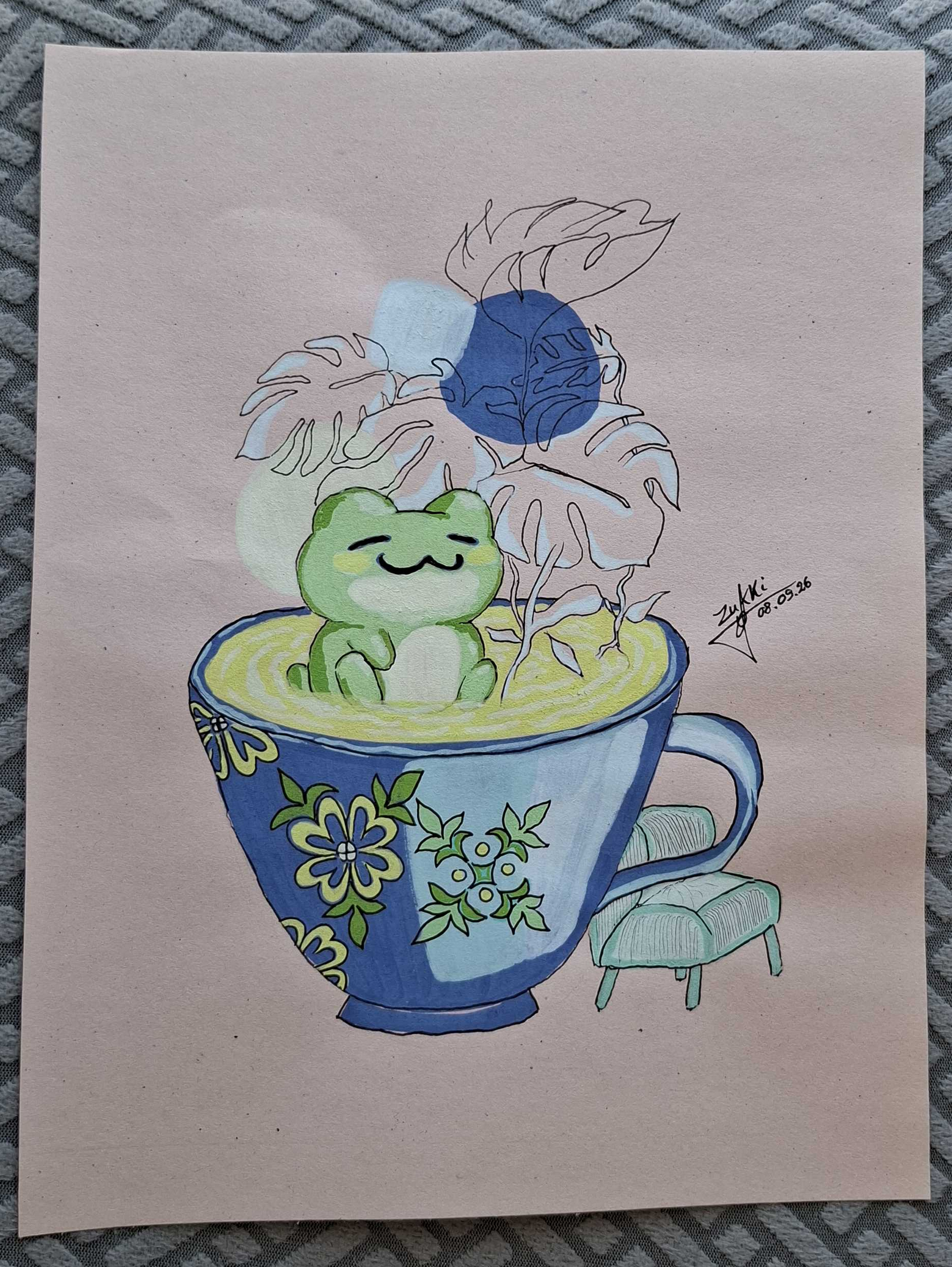 Grenouille détendue, par Zukki